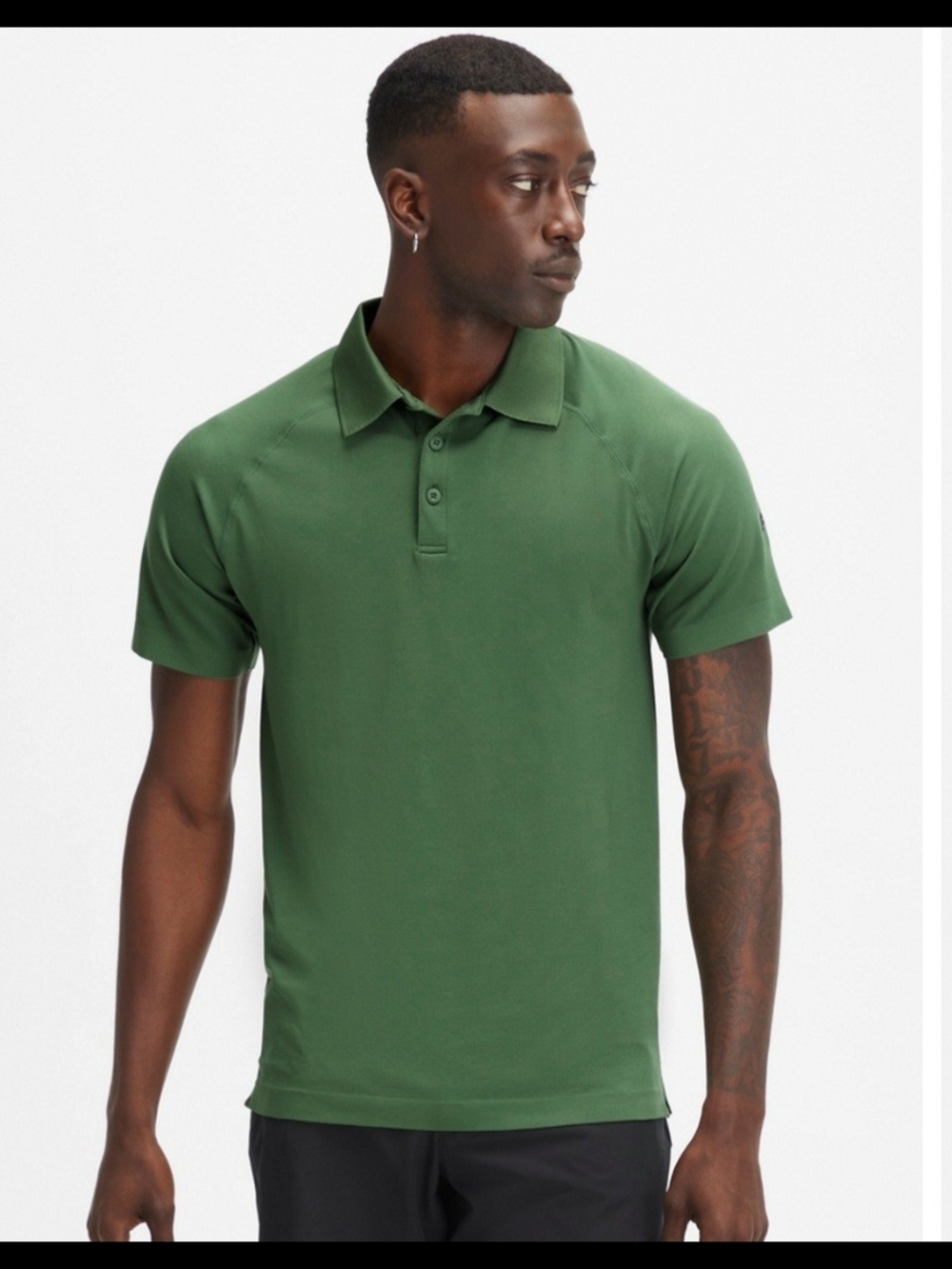 NWT Fabletics Men The Training Day Tipped Polo Shirt Medium Green Performanceu
